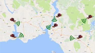 Karla mücadele araçlarının konum ve hatta deposundaki ANTI_FREEZE solüsyon bilgisi de merkezde toplanıp raporlanabilir.